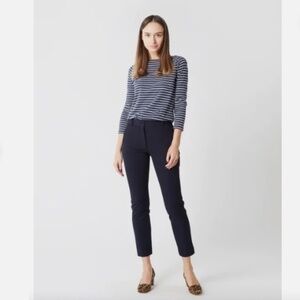 Joseph New Eliston Navy Blue Gabardine Slim Fit Pants Trousers Nwt 42/10